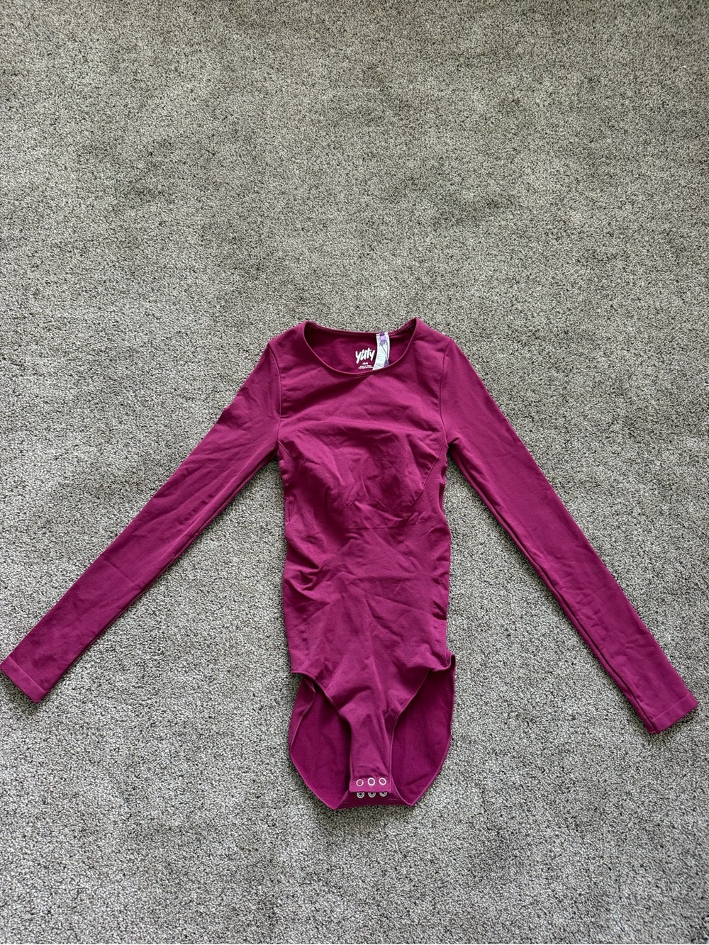 YITTY long sleeve one-piece bodysuit in magenta